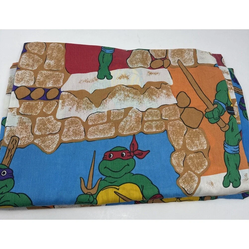 Teenage Mutant Ninja Turtles Twin Flat Sheet Vintage 1988 Mirage Studios